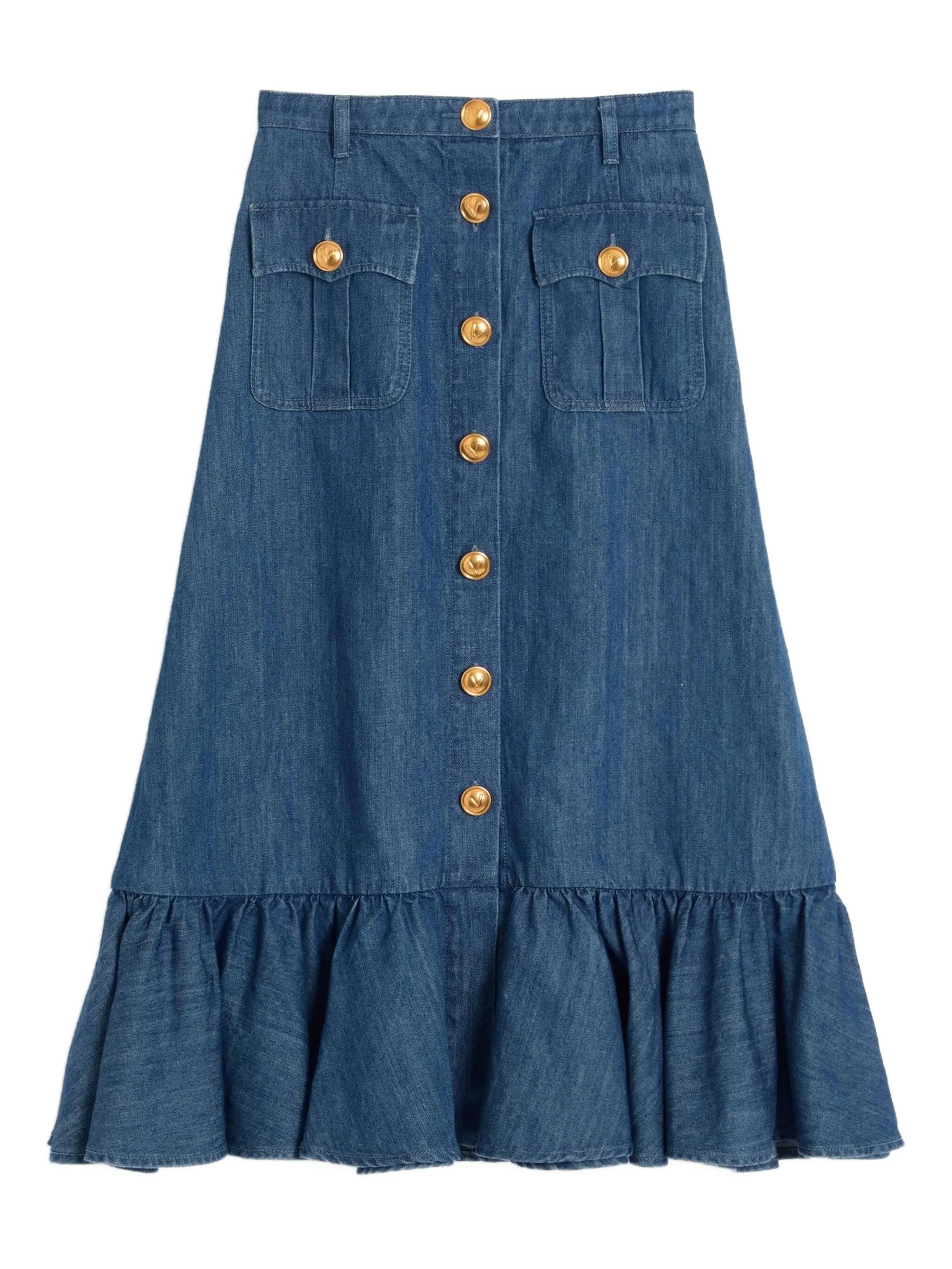 lightweight denim skirt