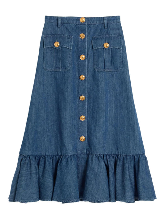lightweight denim cotton skirt