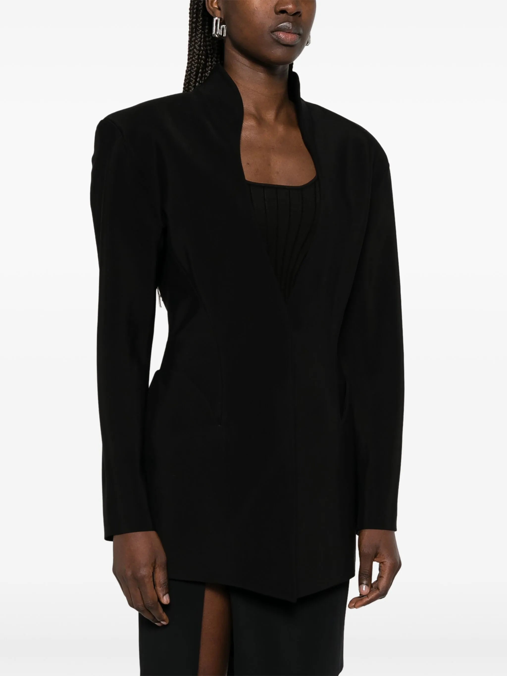 fitted-waist blazer