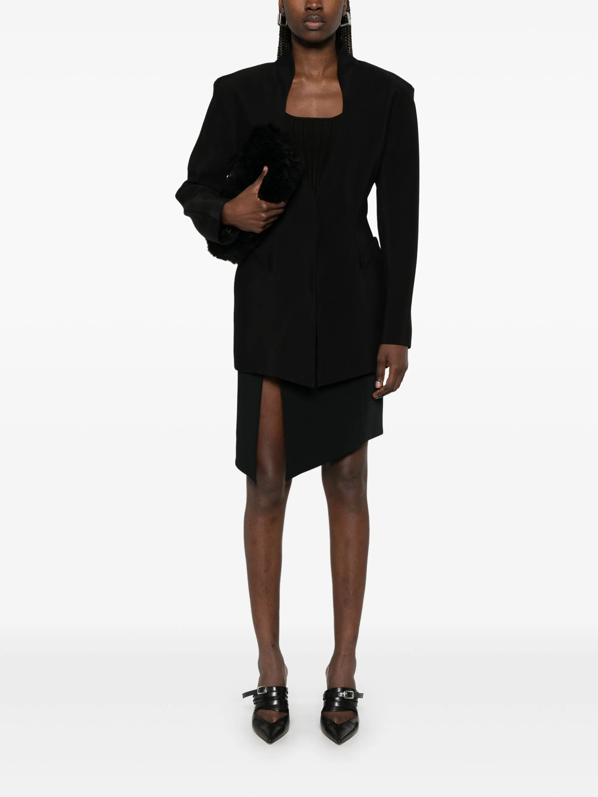 fitted-waist blazer