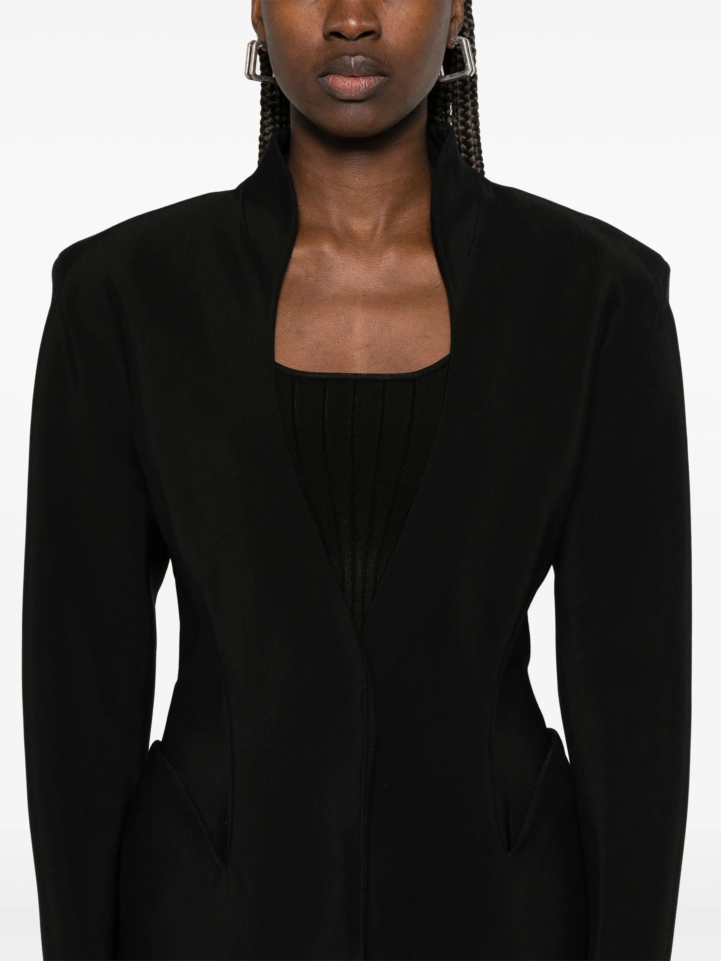 fitted-waist blazer