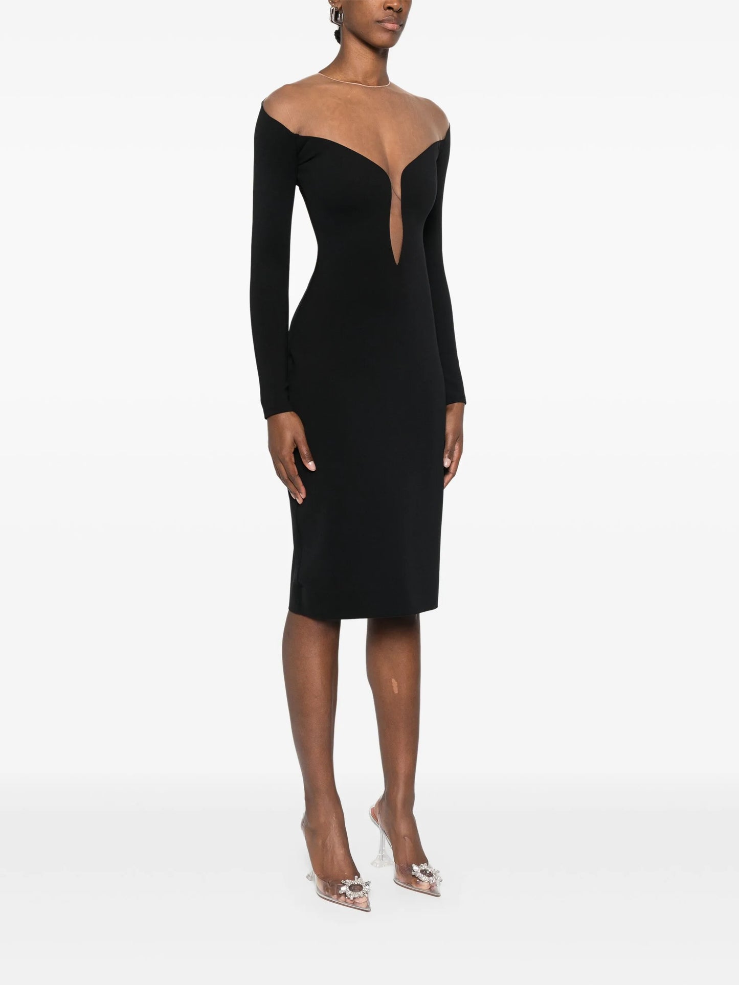 double-layer midi dress