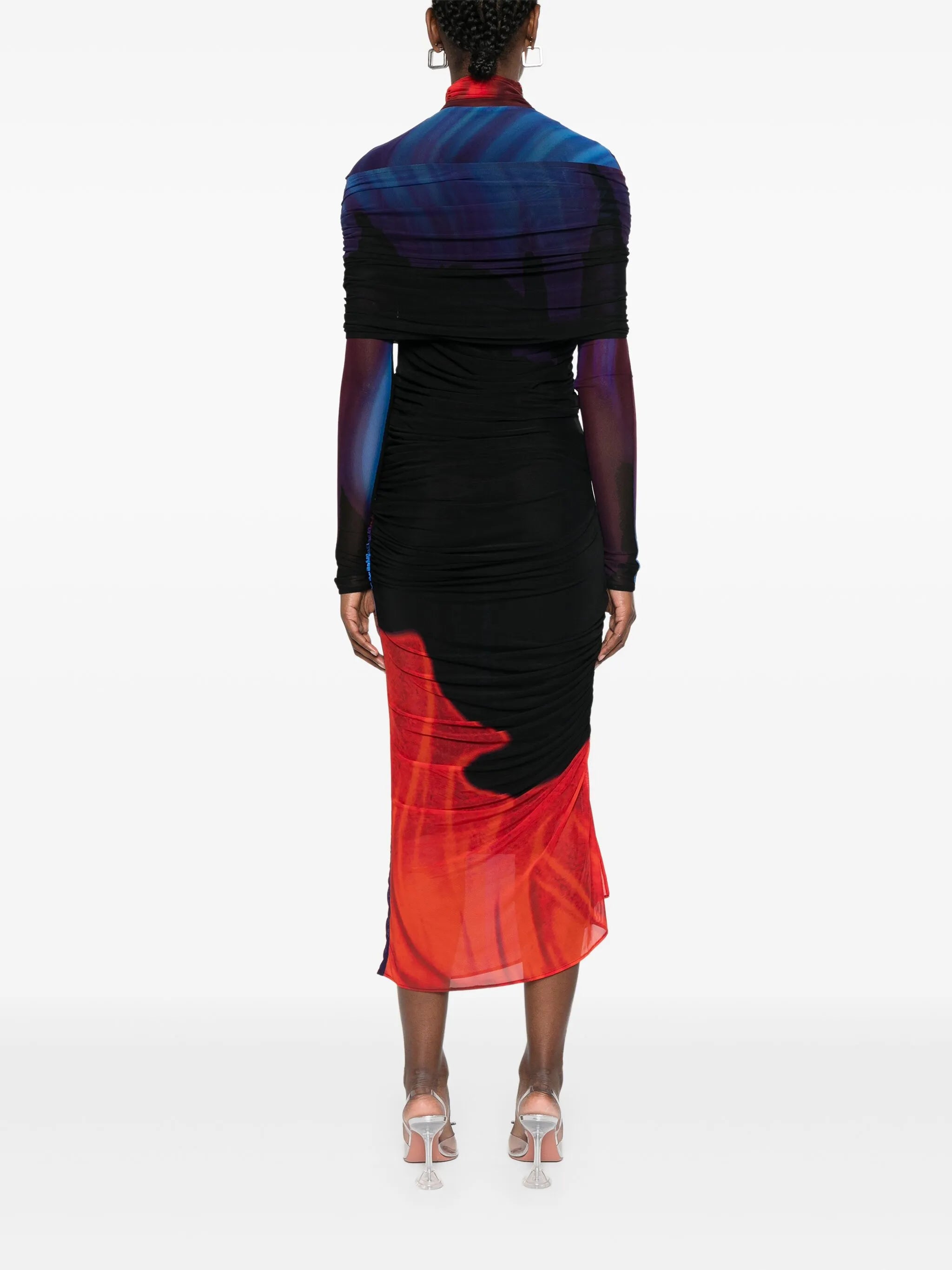 ruched sheer midi dress - Thumbnail 4