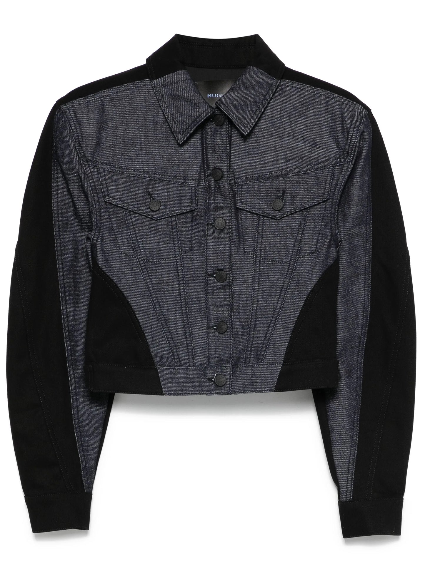 colour-block denim jacket