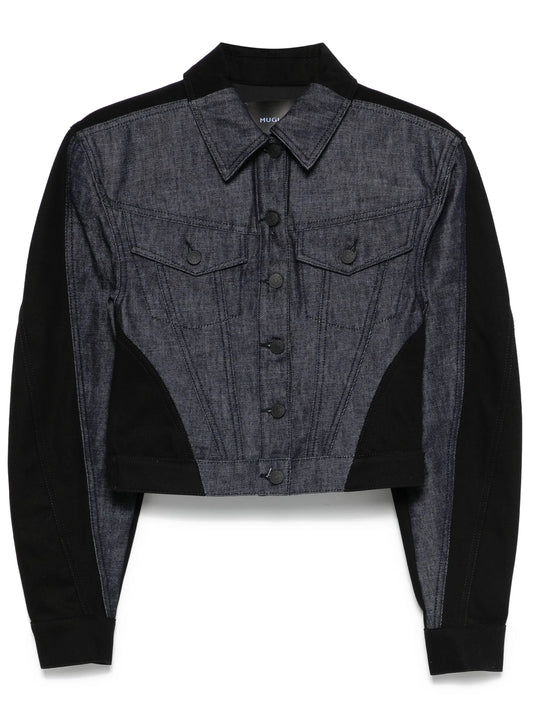 colour-block denim jacket