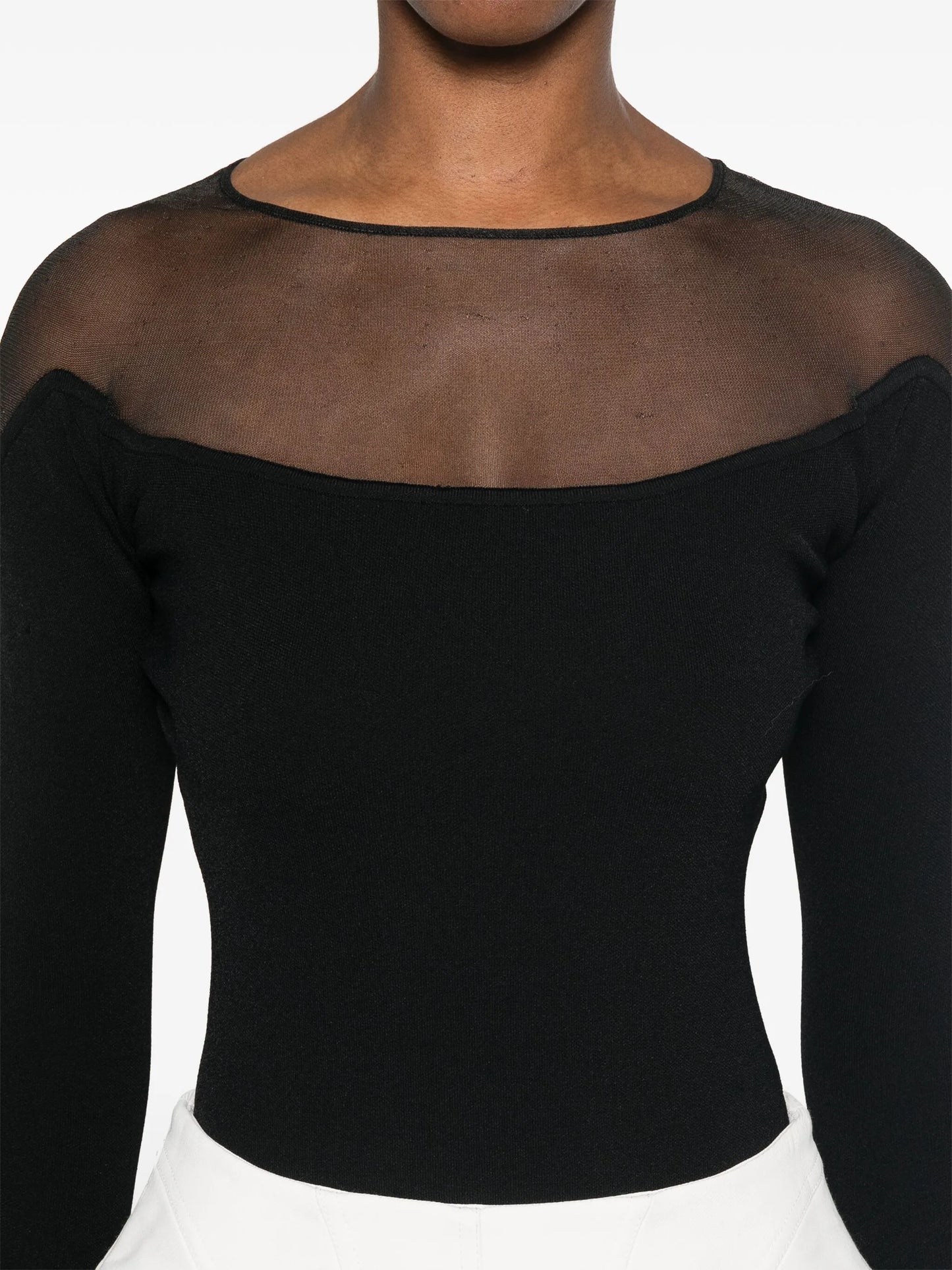 sheer-panelled bodysuit