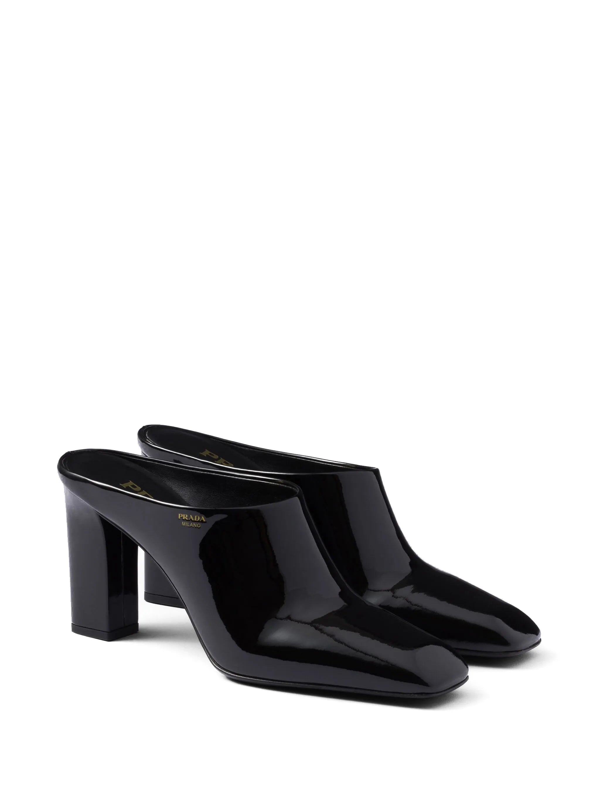 85mm patent-leather mules
