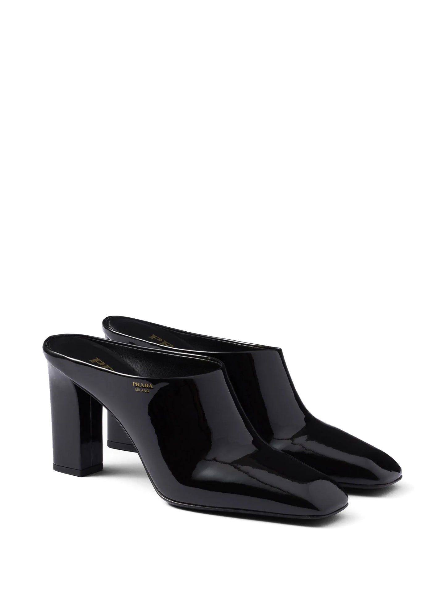 85mm patent-leather mules