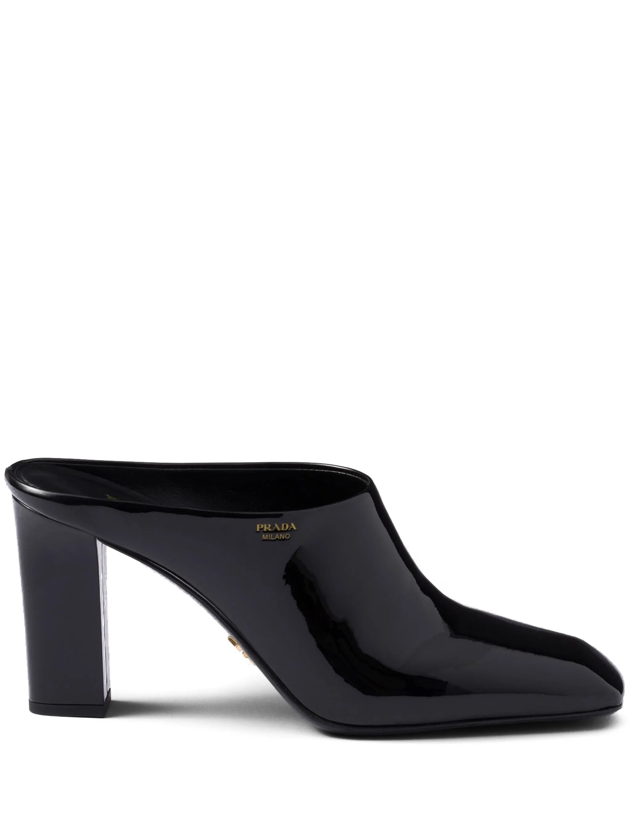 85mm patent-leather mules