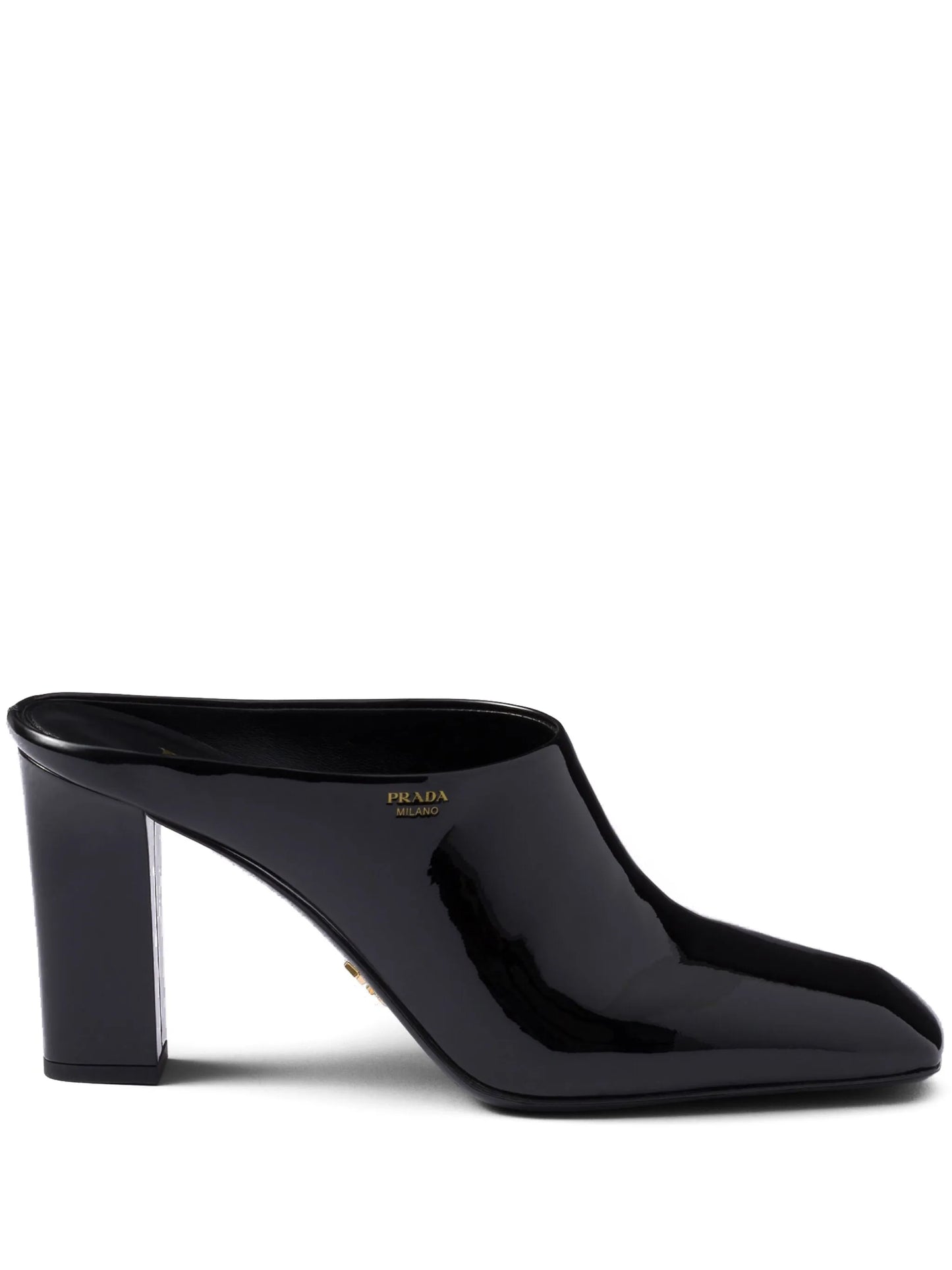 85mm patent-leather mules