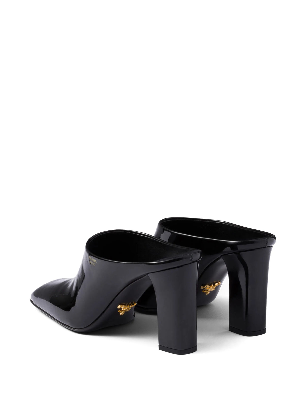 85mm patent-leather mules