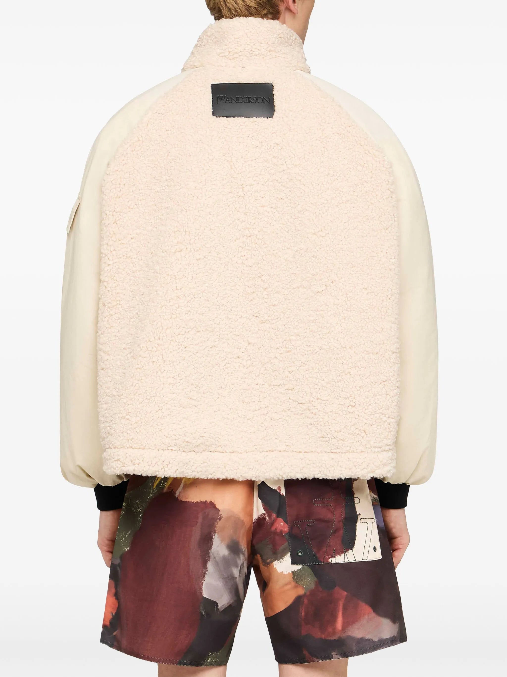 colour-block fleece jacket