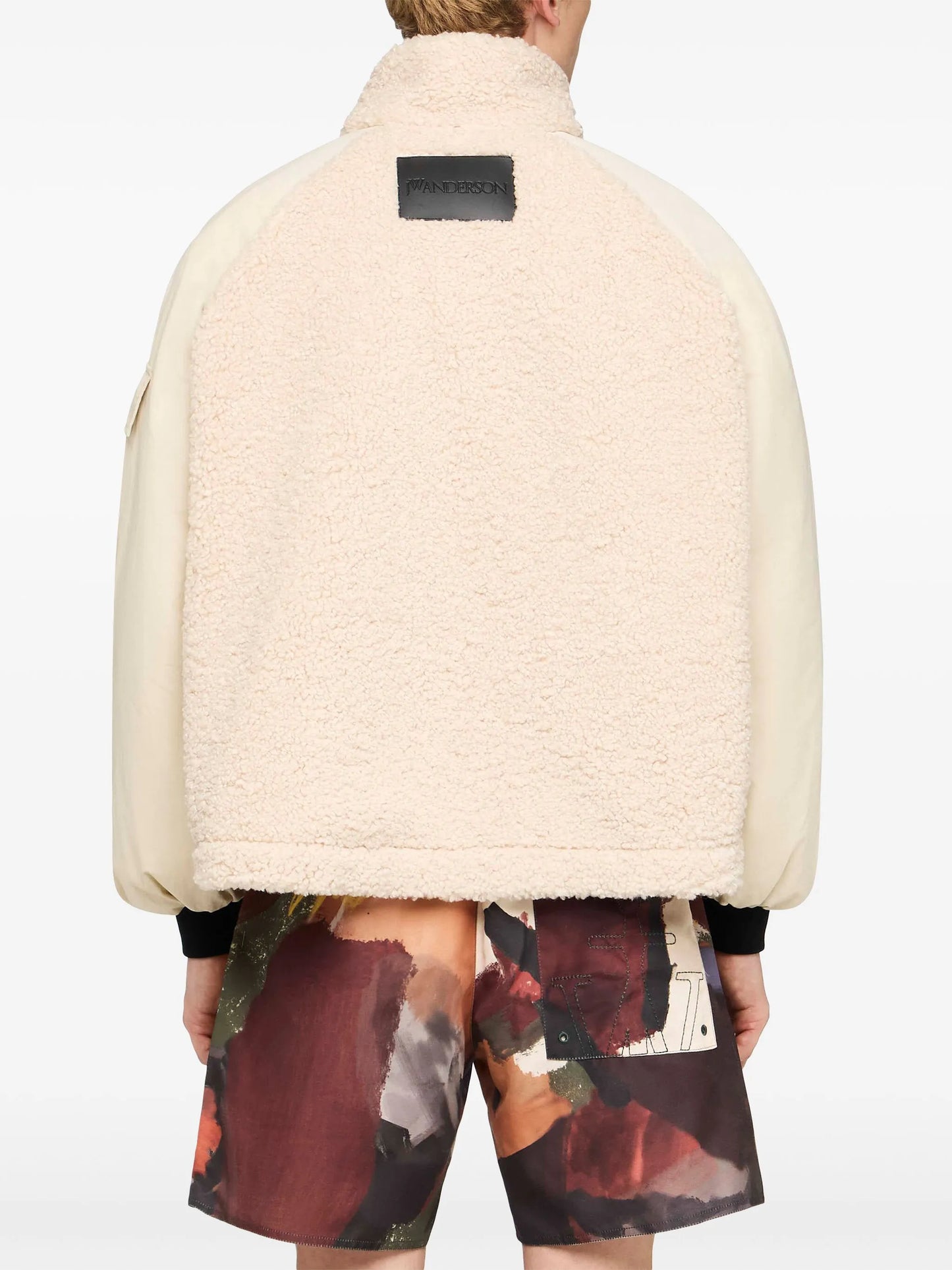 colour-block fleece jacket