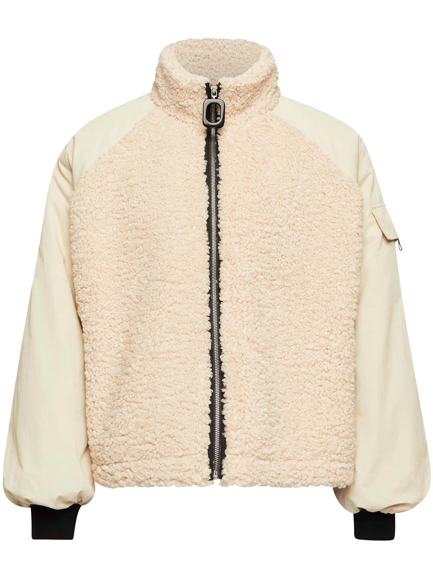 colour-block fleece jacket