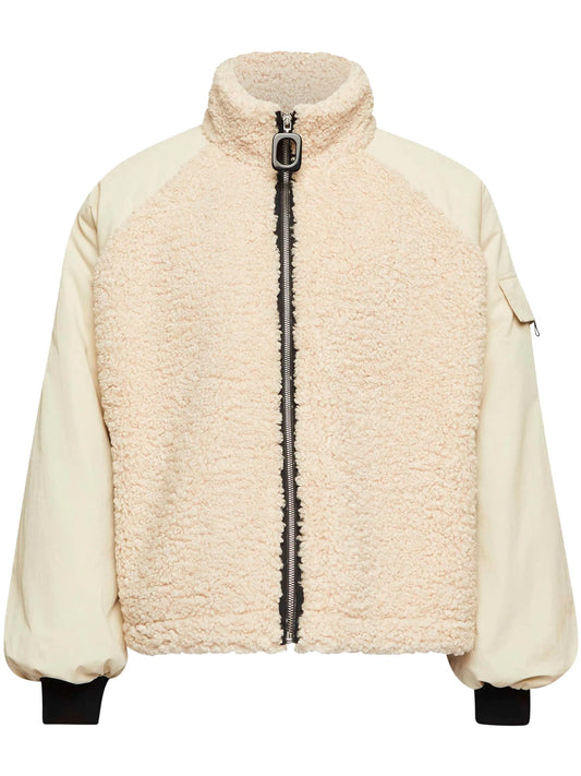 colour-block fleece jacket