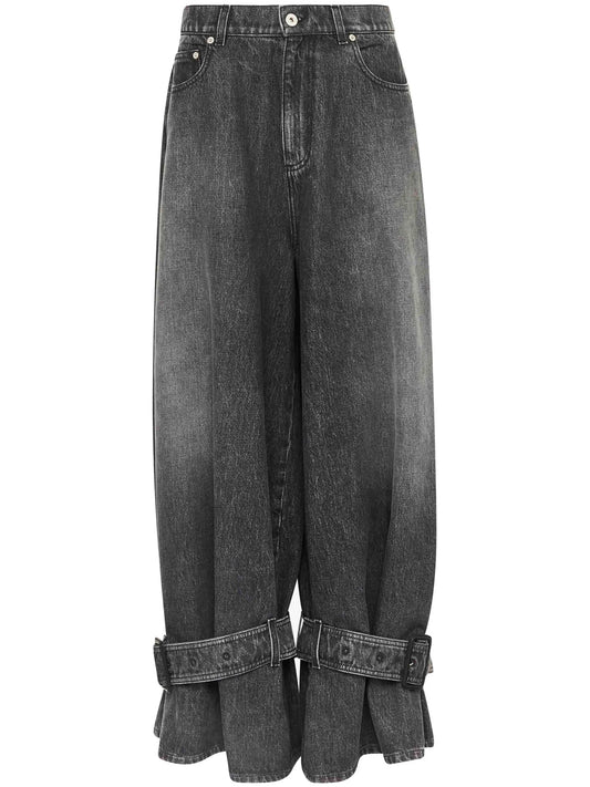 buckled-cuff jeans