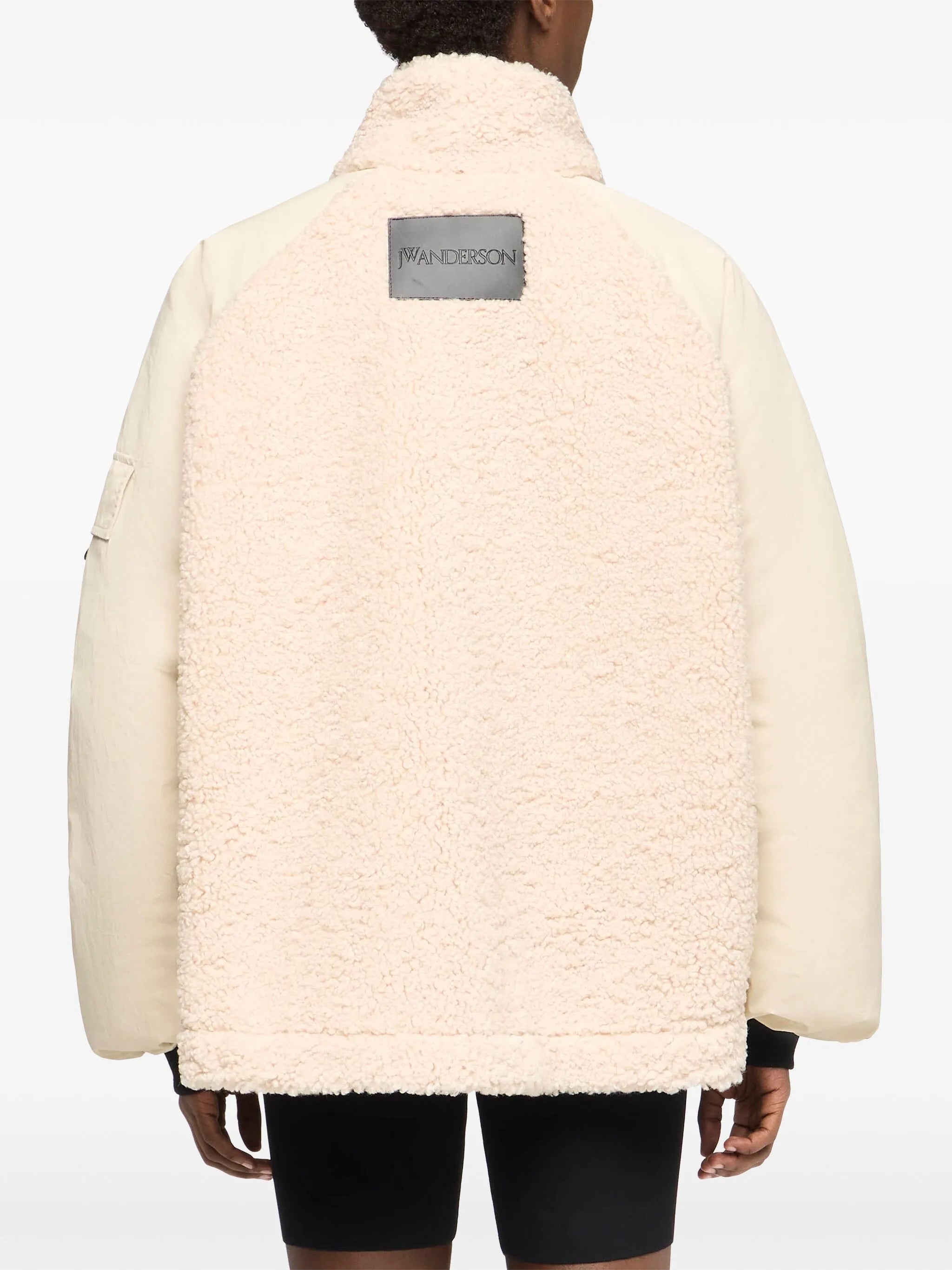 panelled fleece track jacket