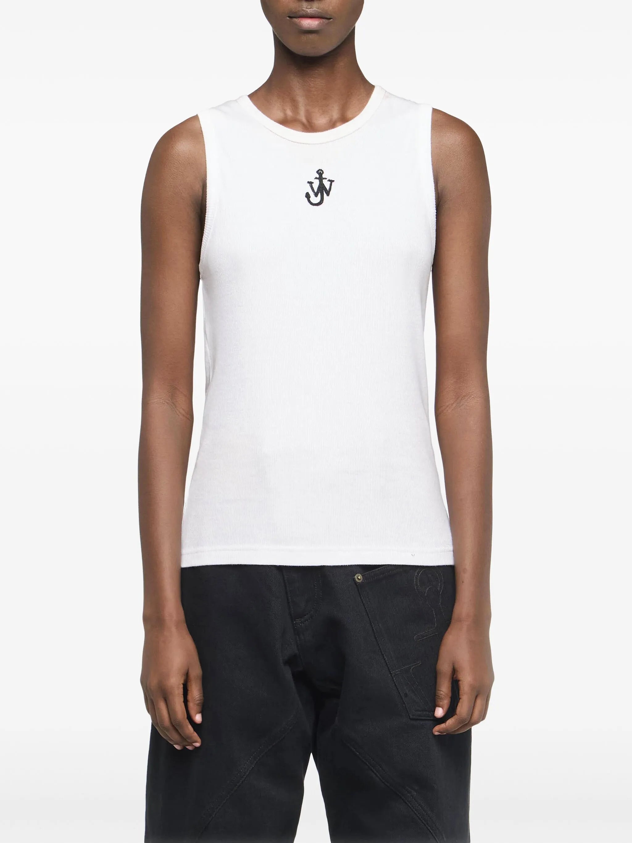 Anchor-embroidered top