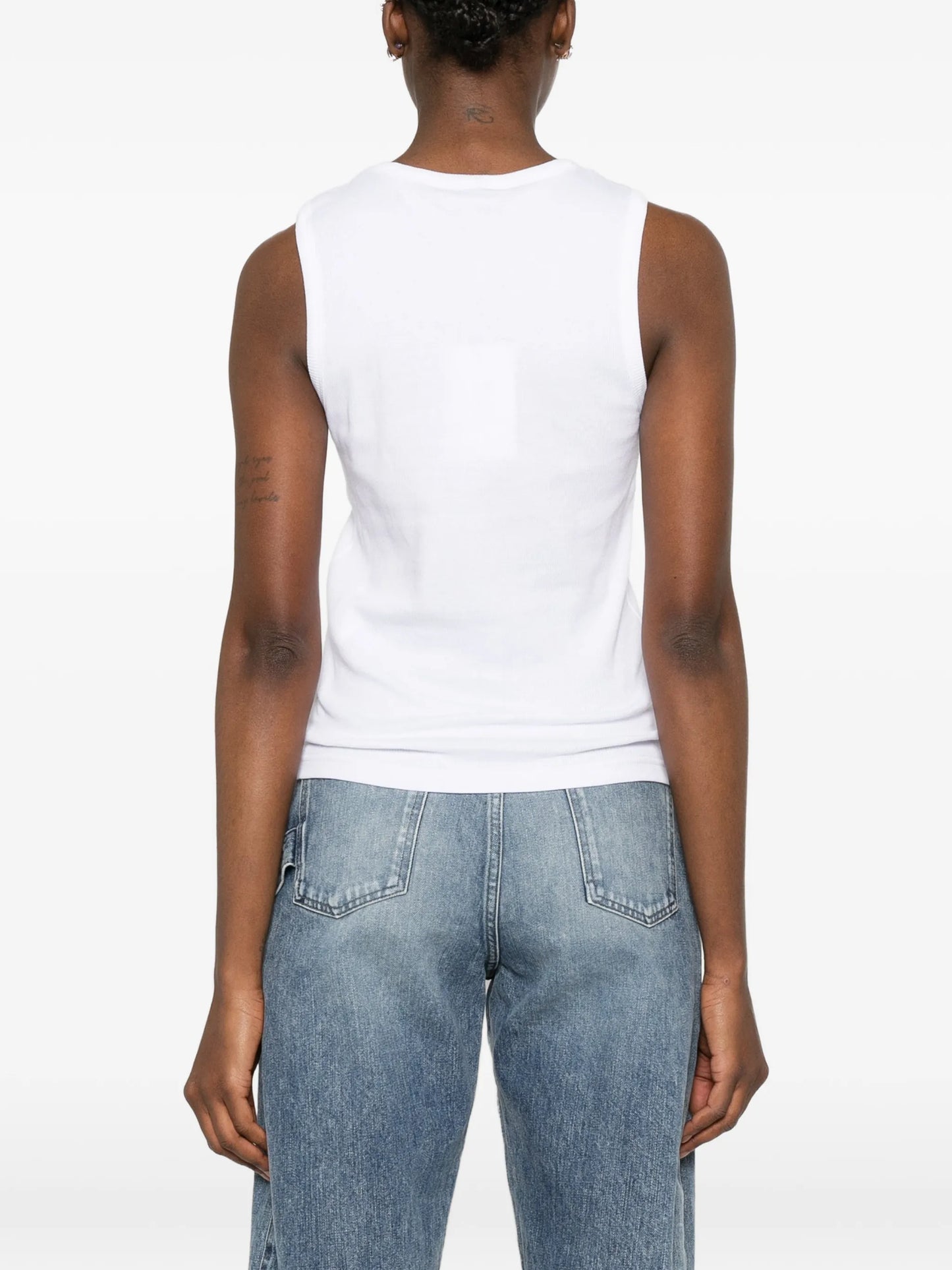 Anchor-embroidered tank top