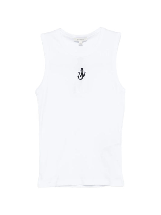 Anchor-embroidered tank top