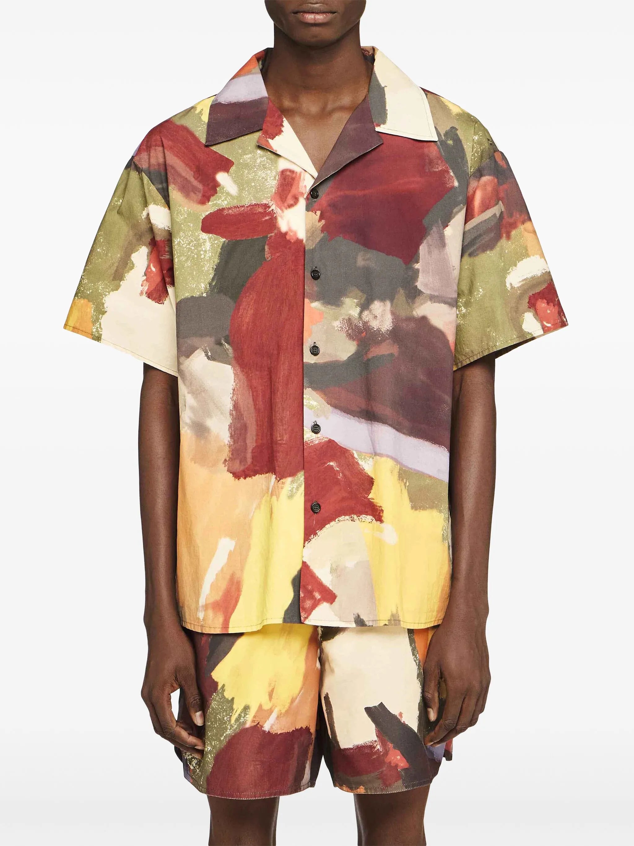 abstract-print cotton shirt