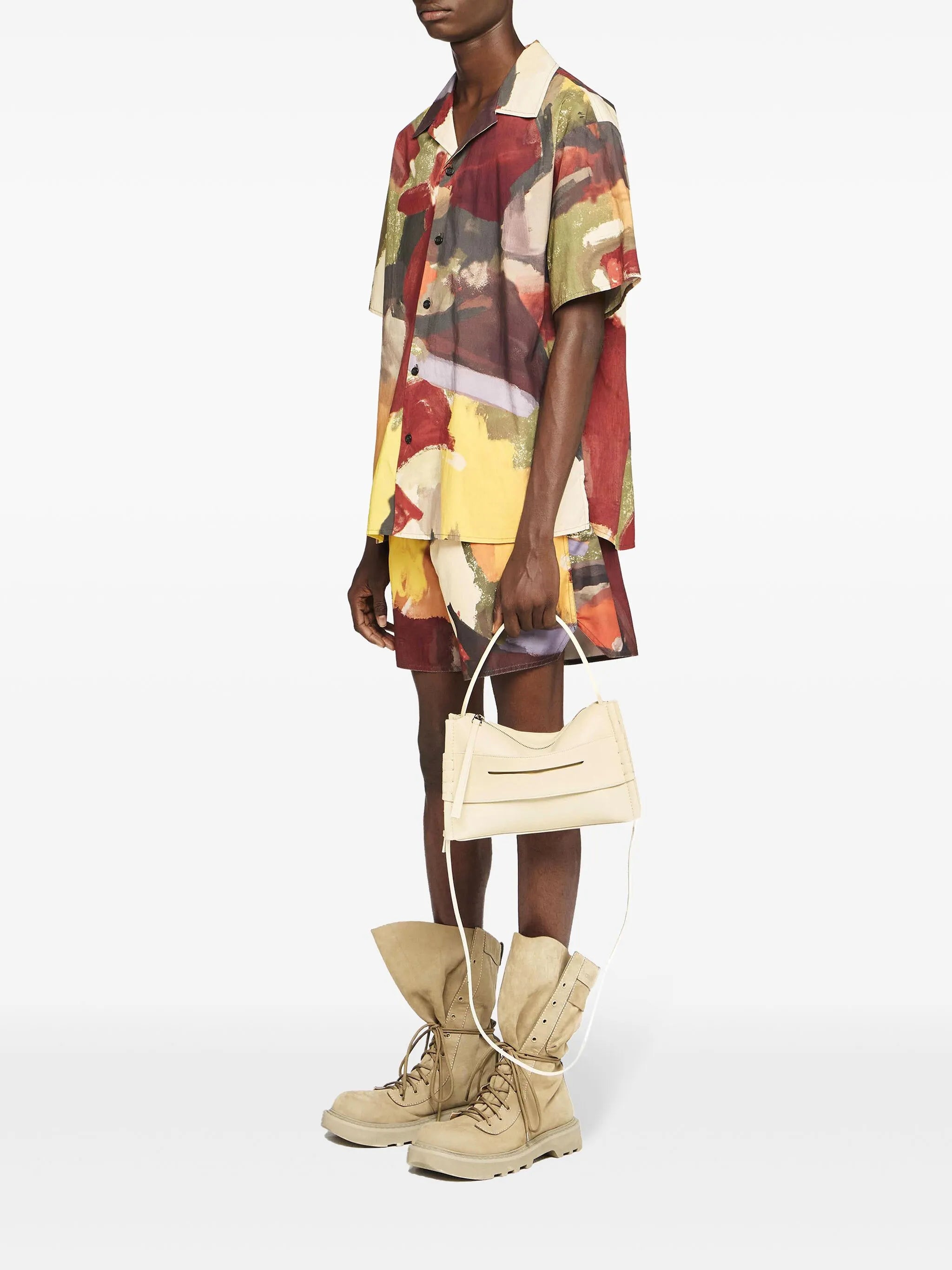 abstract-print cotton shirt