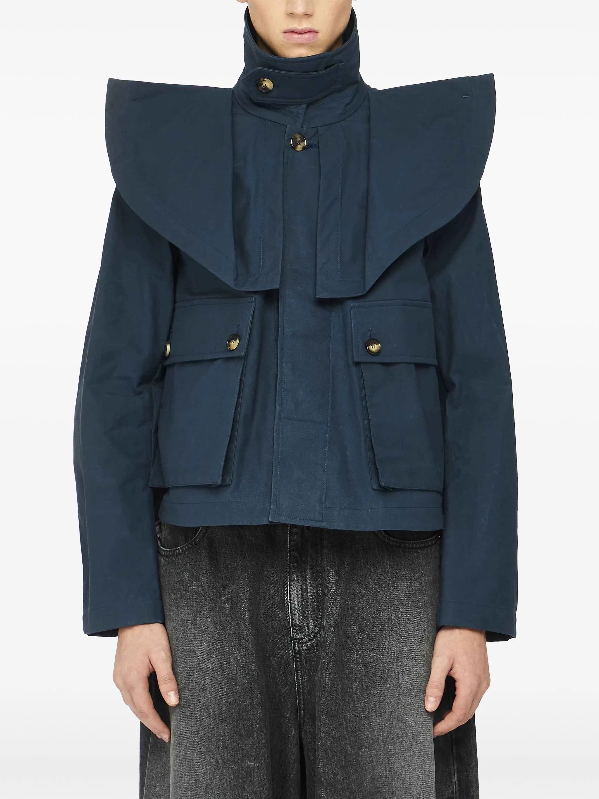 oversized-collar jacket