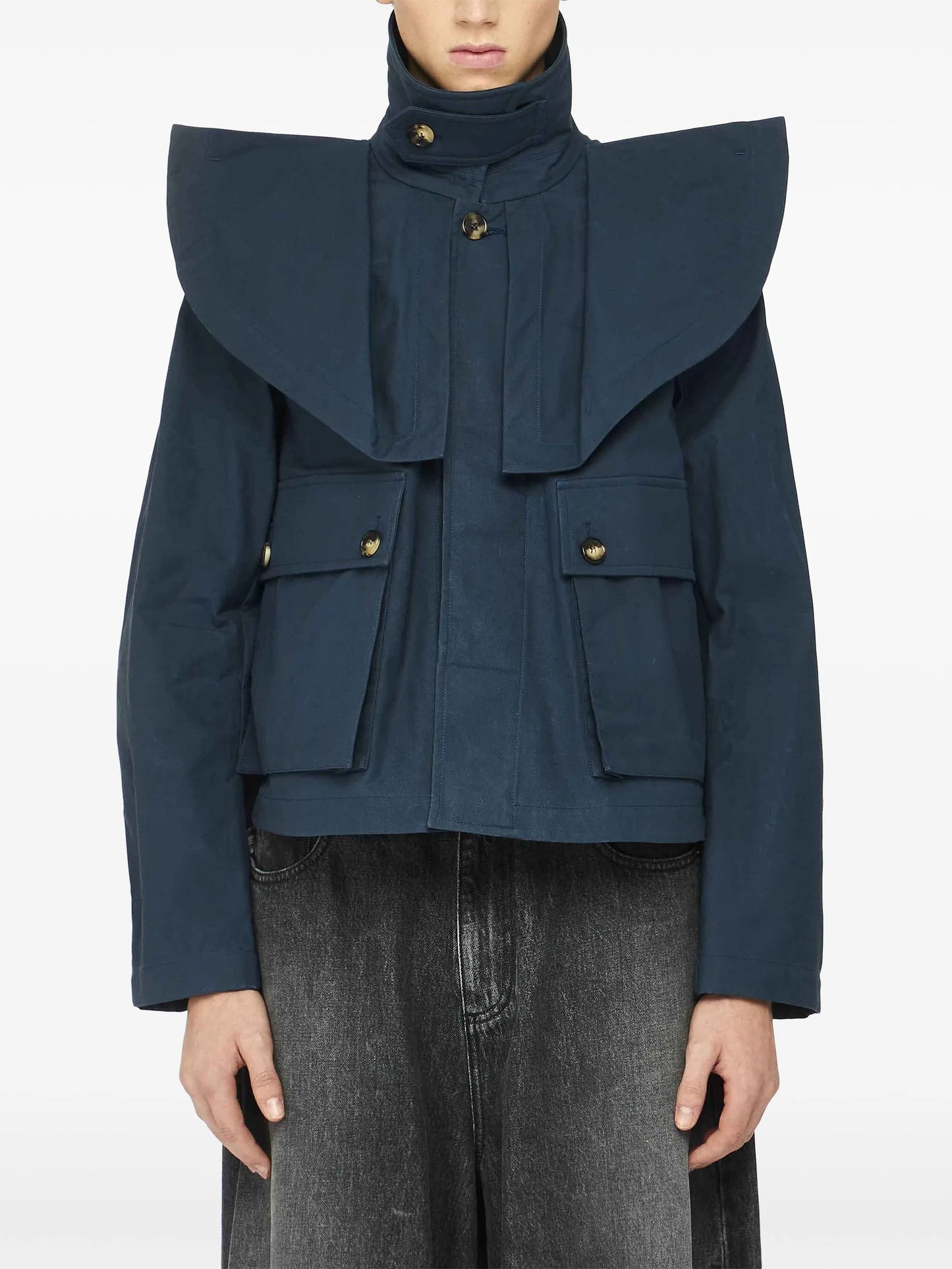 oversized-collar jacket