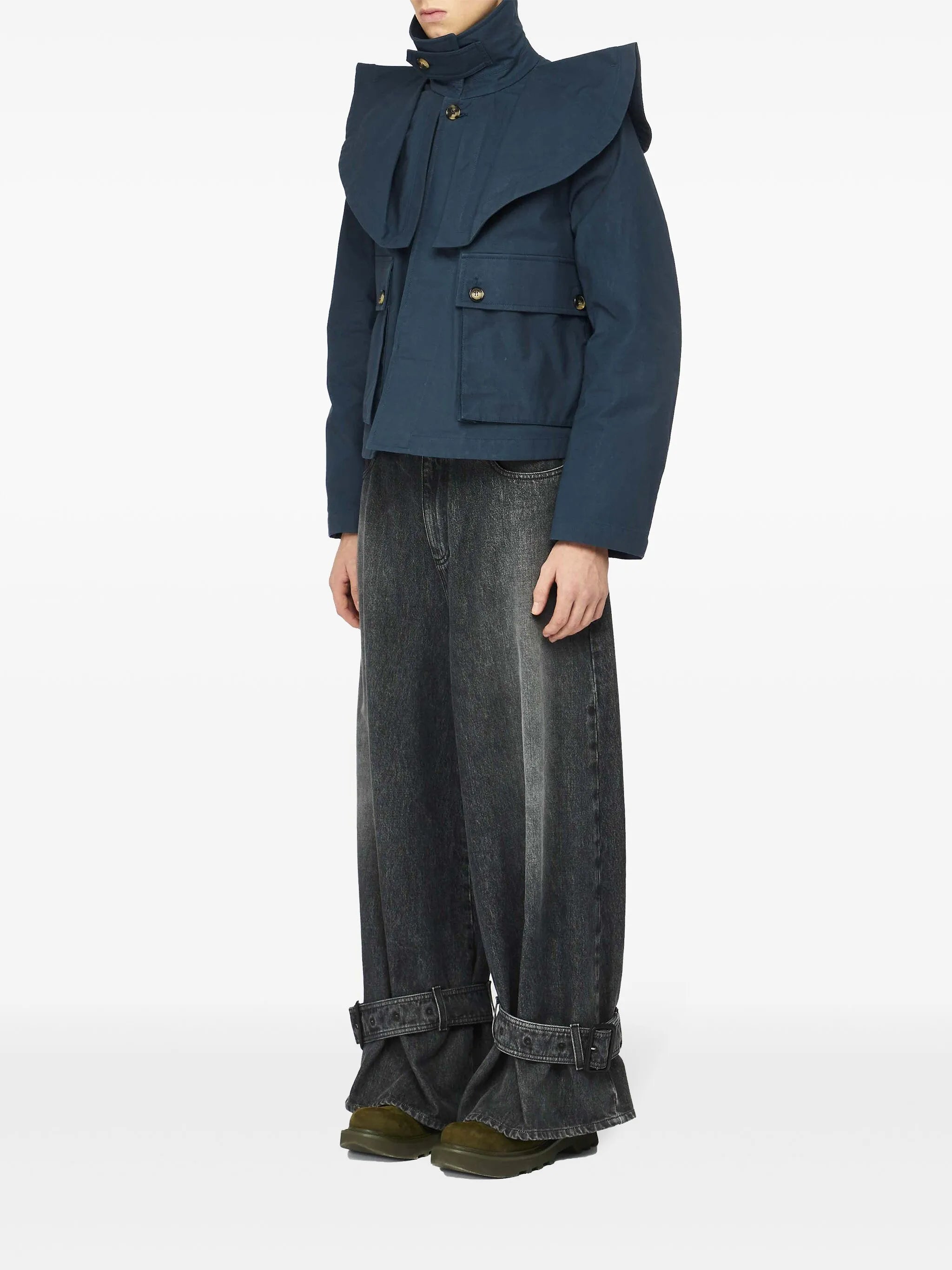 oversized-collar jacket