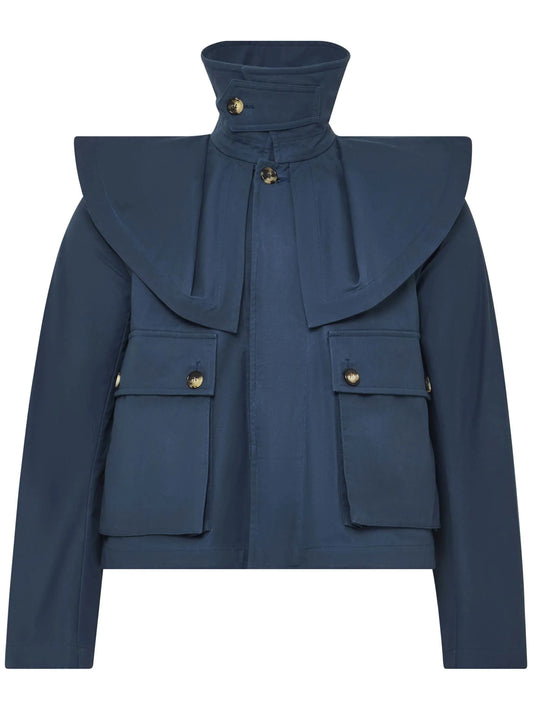 oversized-collar jacket