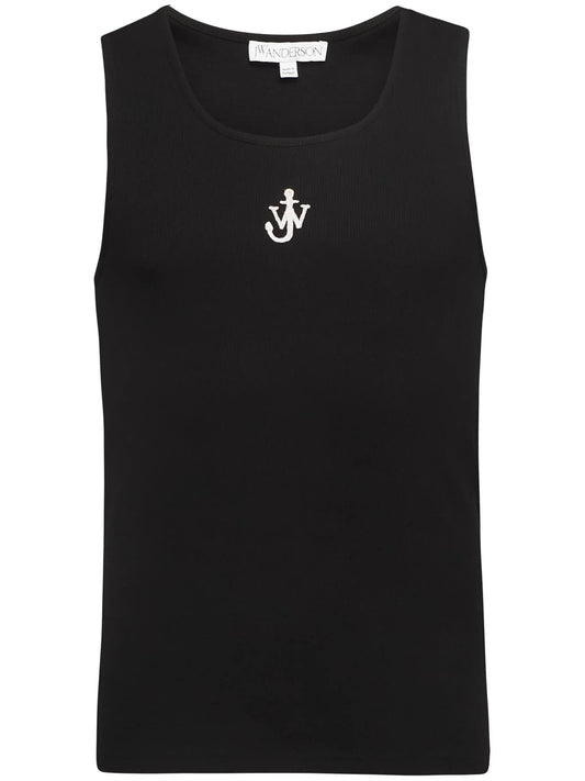 Anchor-embroidered tank top