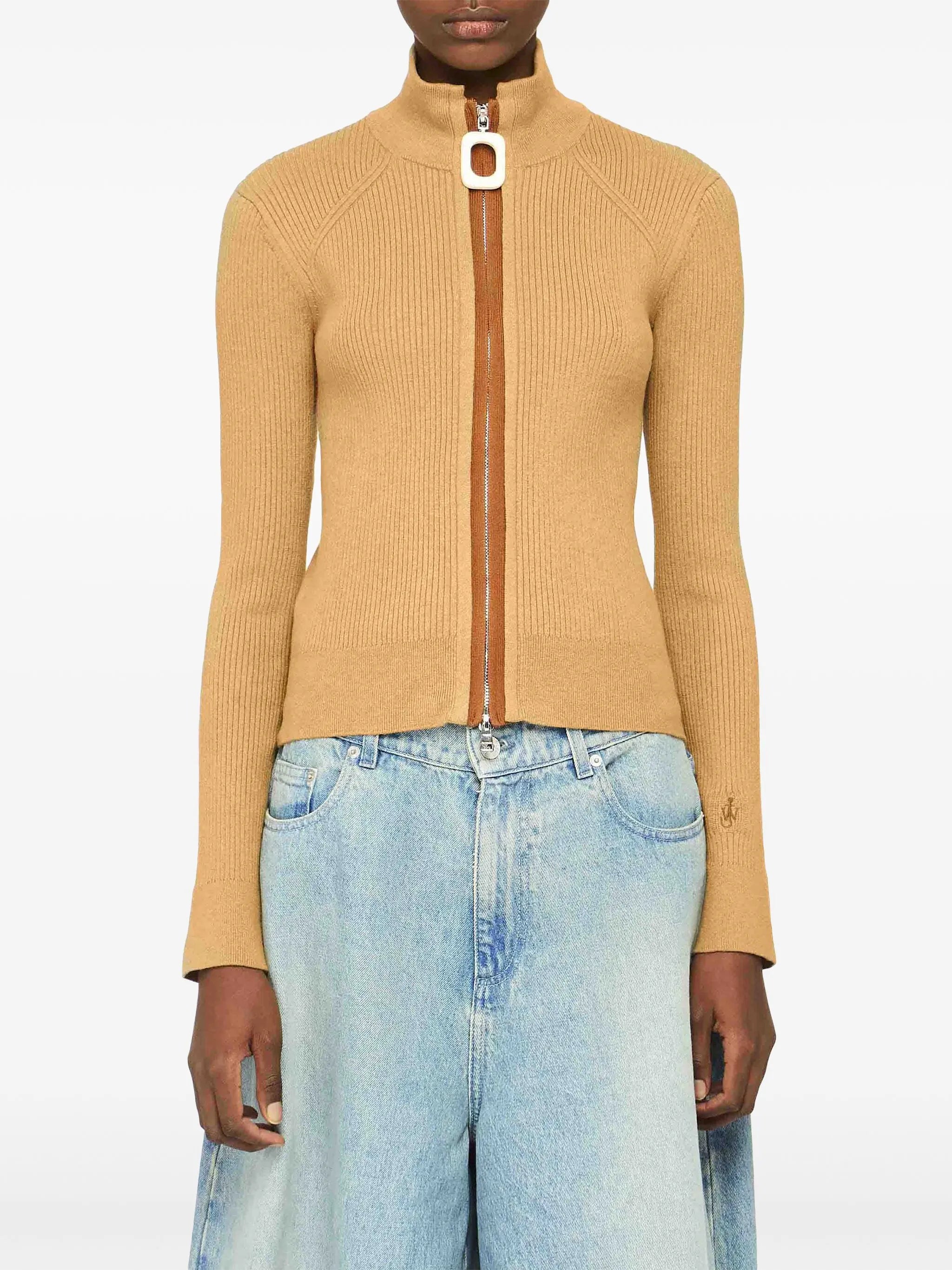 ribbed-knit cardigan