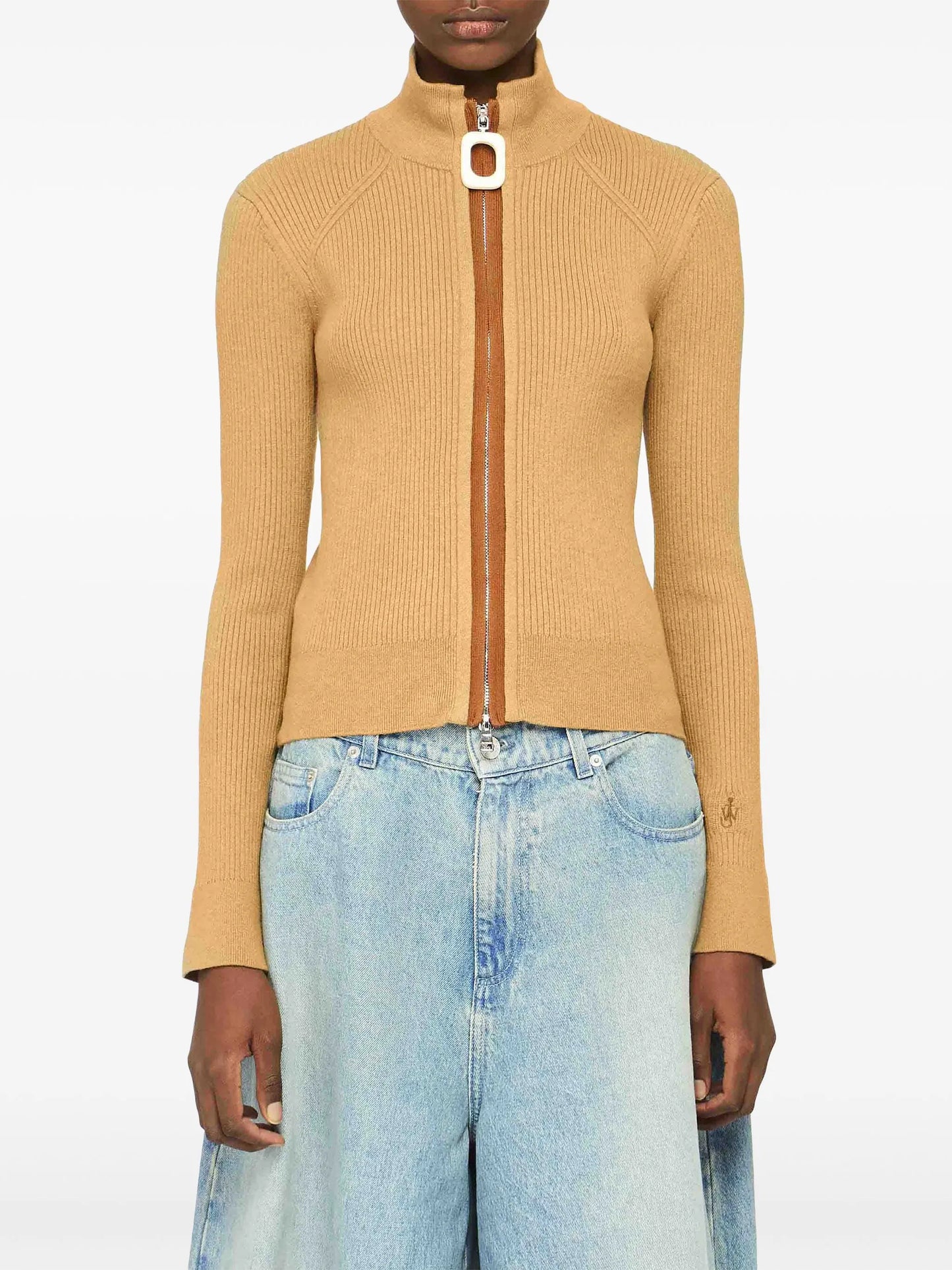 ribbed-knit cardigan