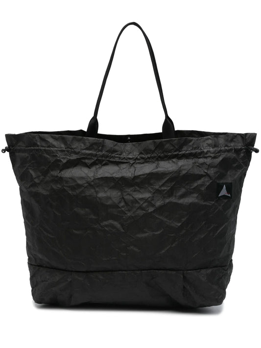 crinkled-finish tote bag