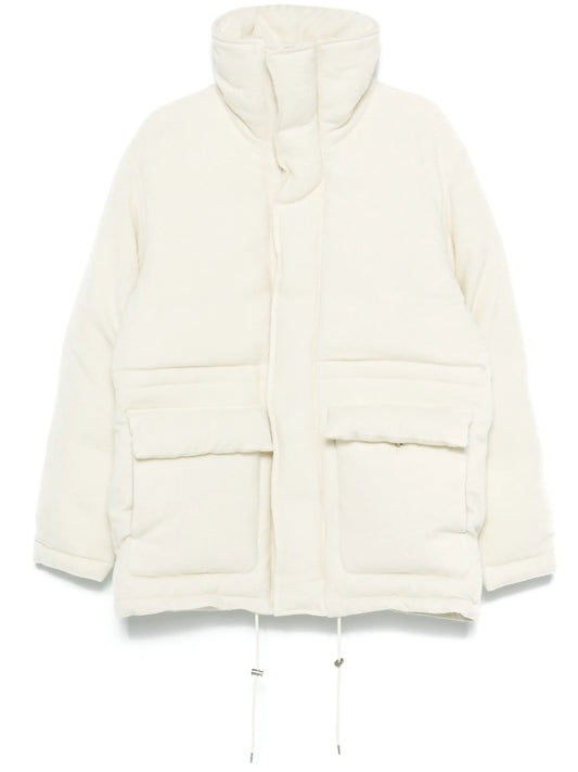 brushed-finish puffer jacket