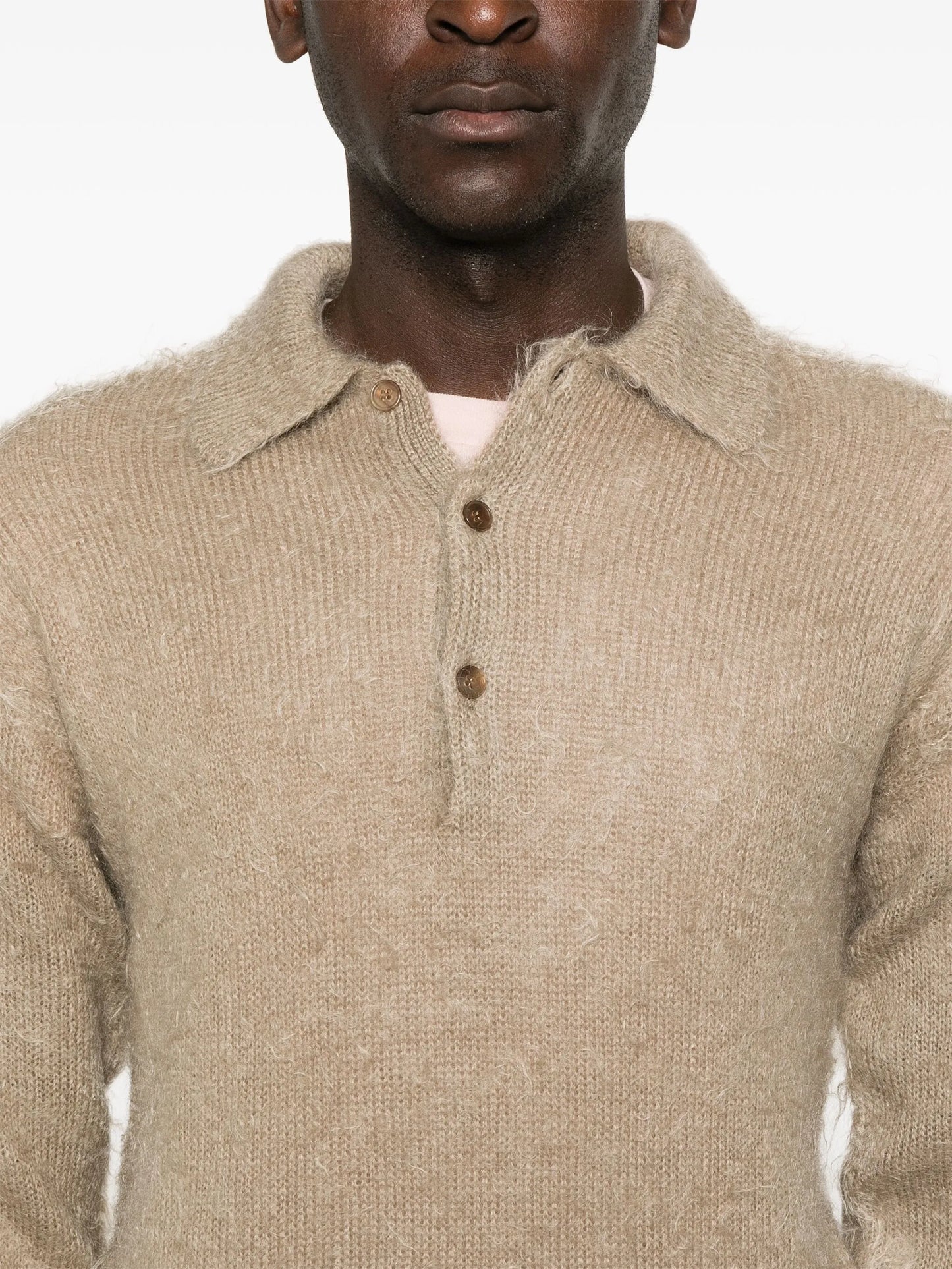 fine-knit polo shirt