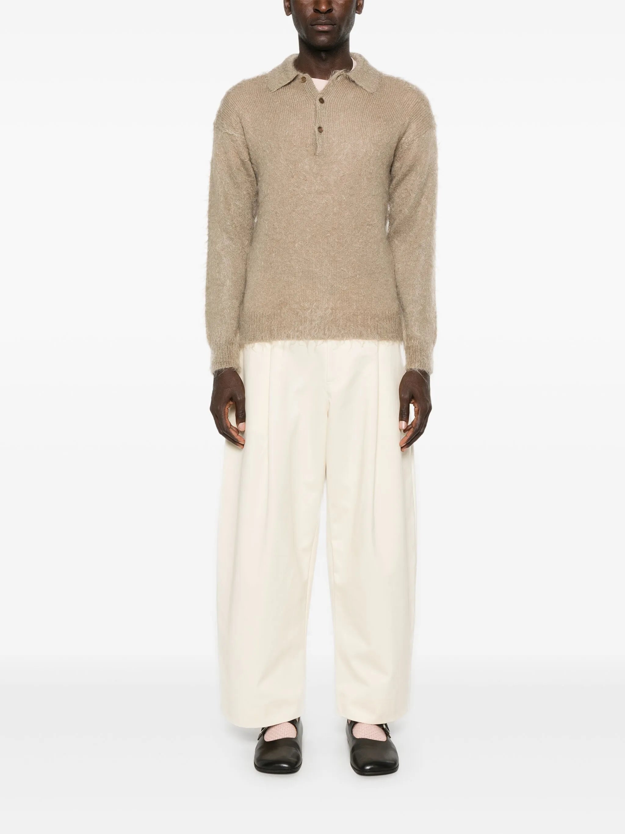 fine-knit polo shirt