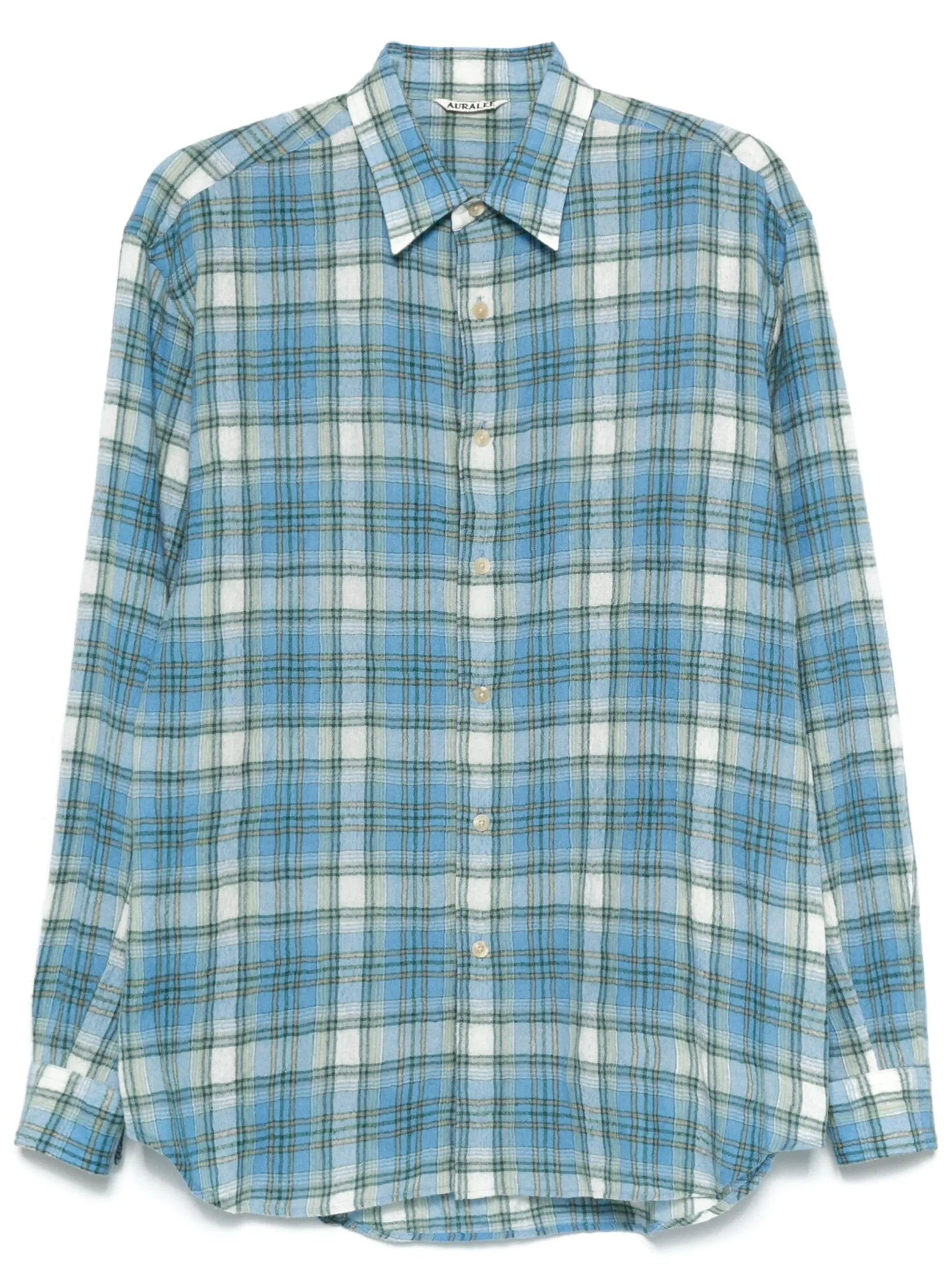 check-pattern wool shirt