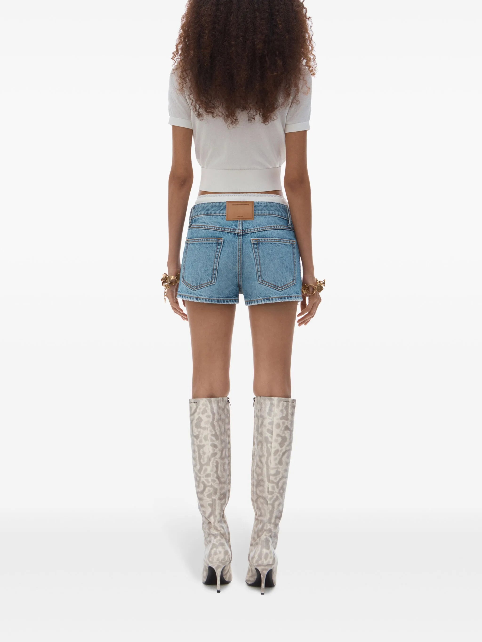 high-rise denim shorts