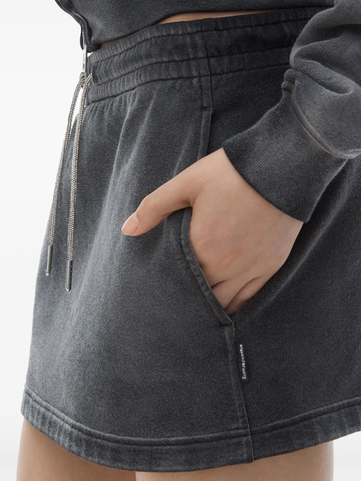 drawstring-waist mini skirt