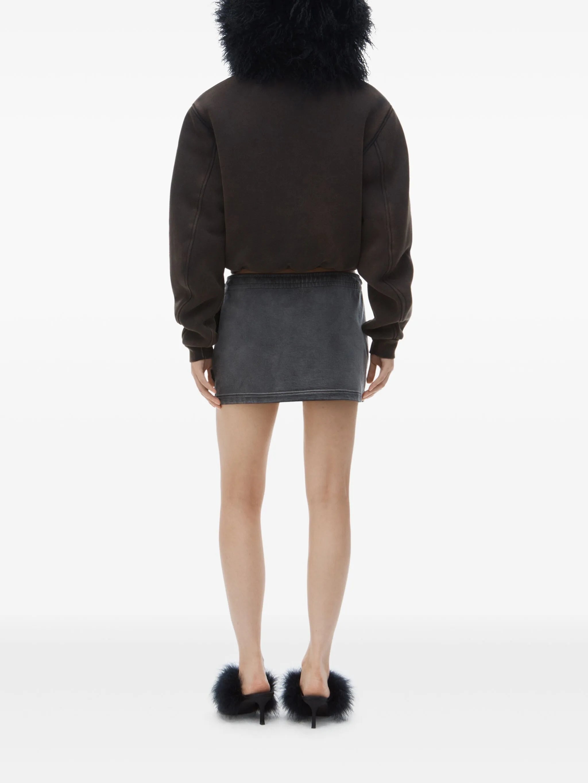 drawstring-waist mini skirt