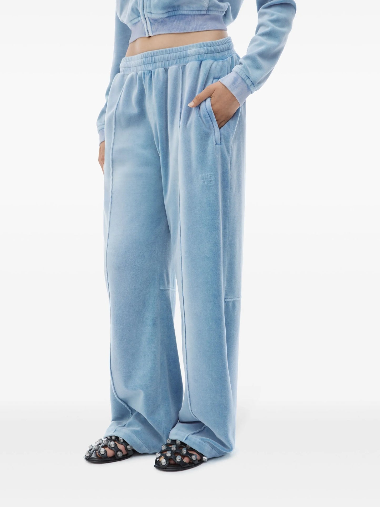velvet track pants