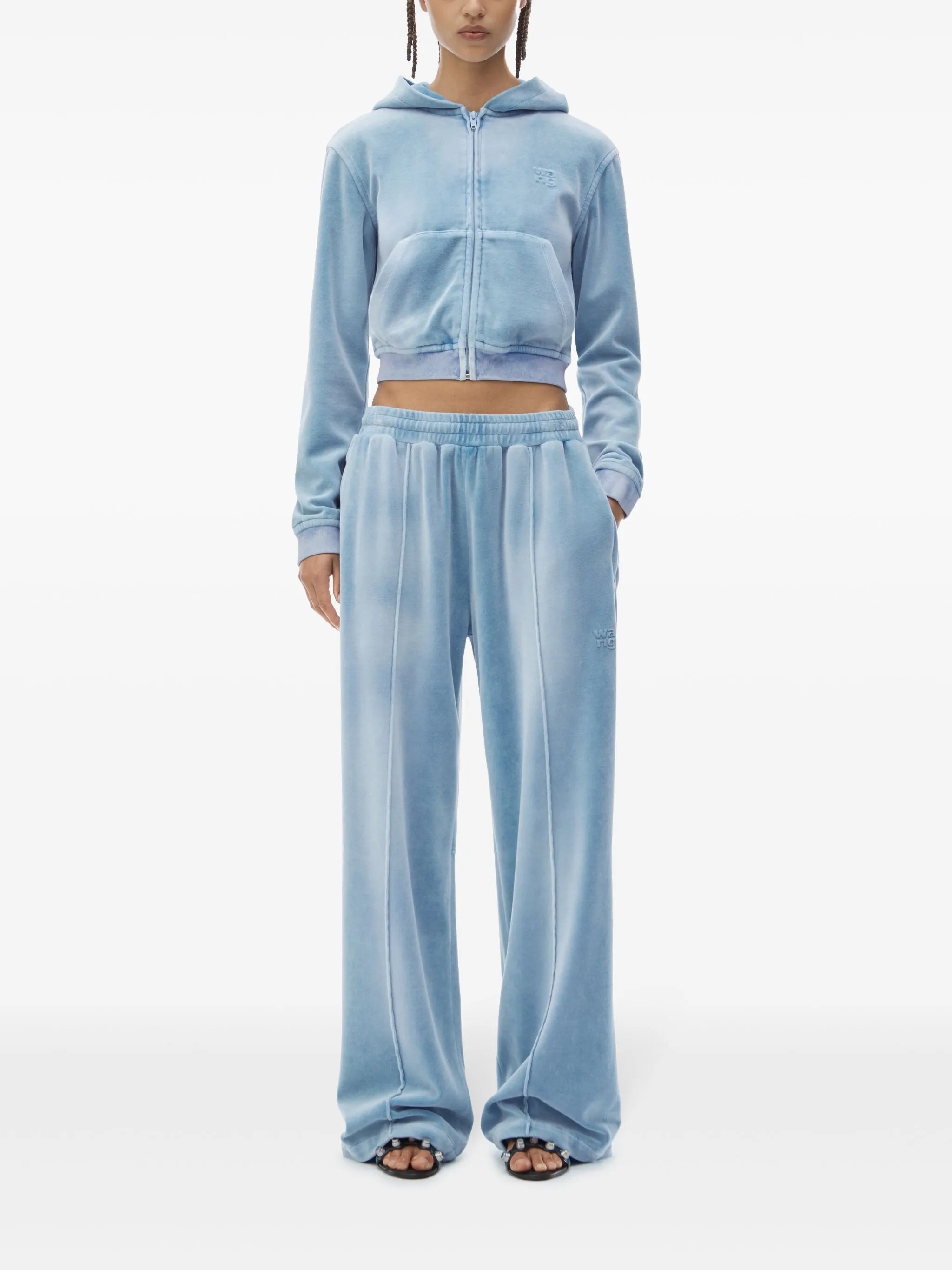 velvet track pants