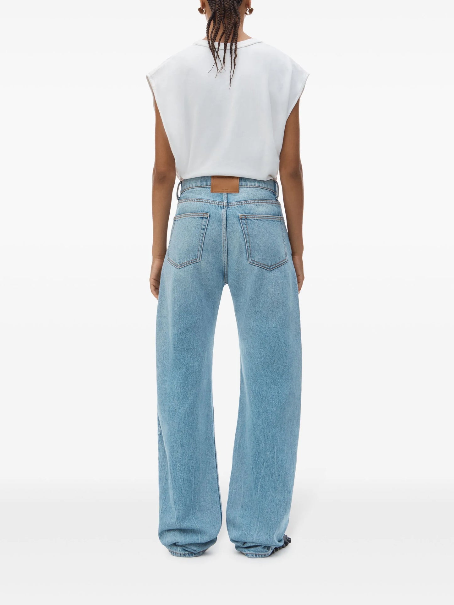 logo-embossed jeans