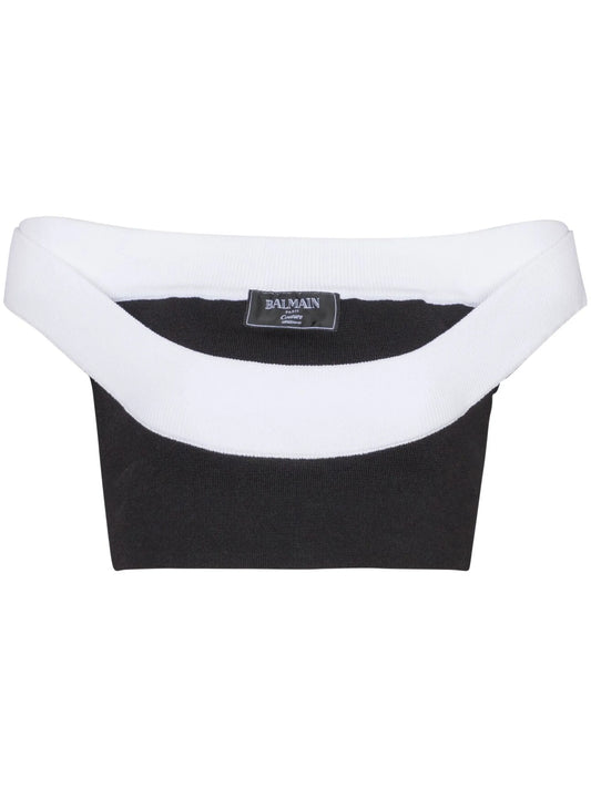 ribbed-knit cropped top