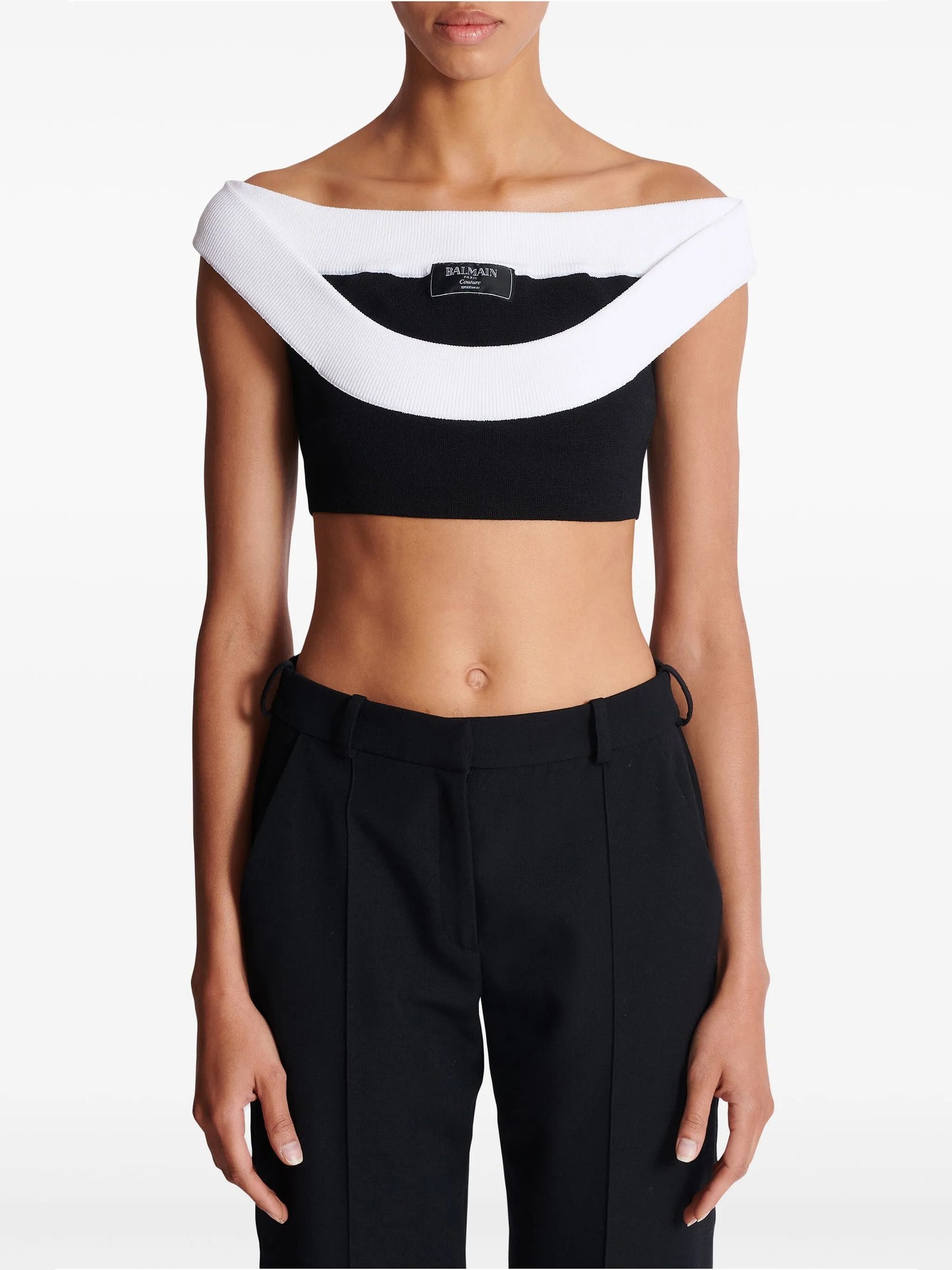 ribbed-knit cropped top
