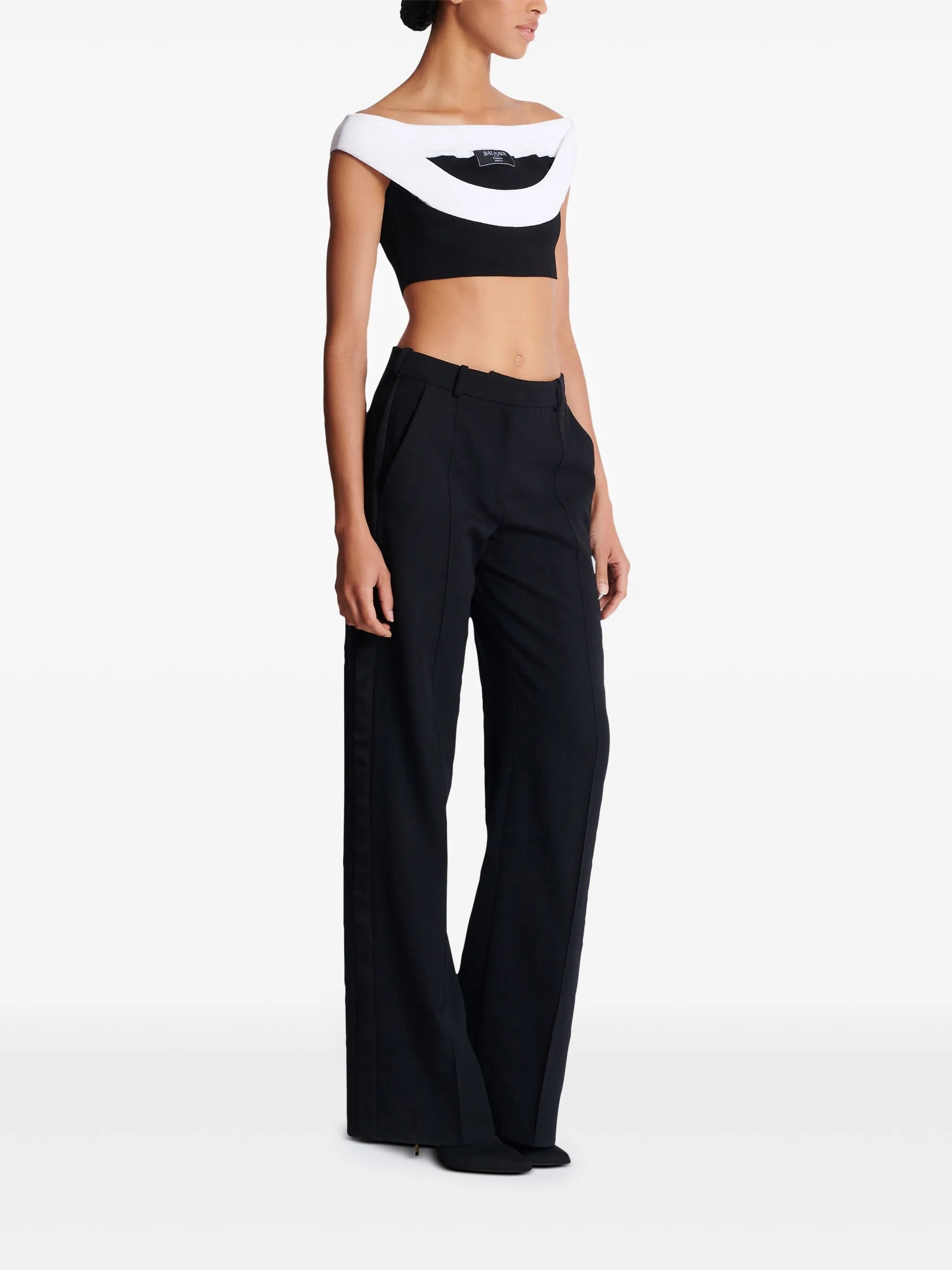ribbed-knit cropped top