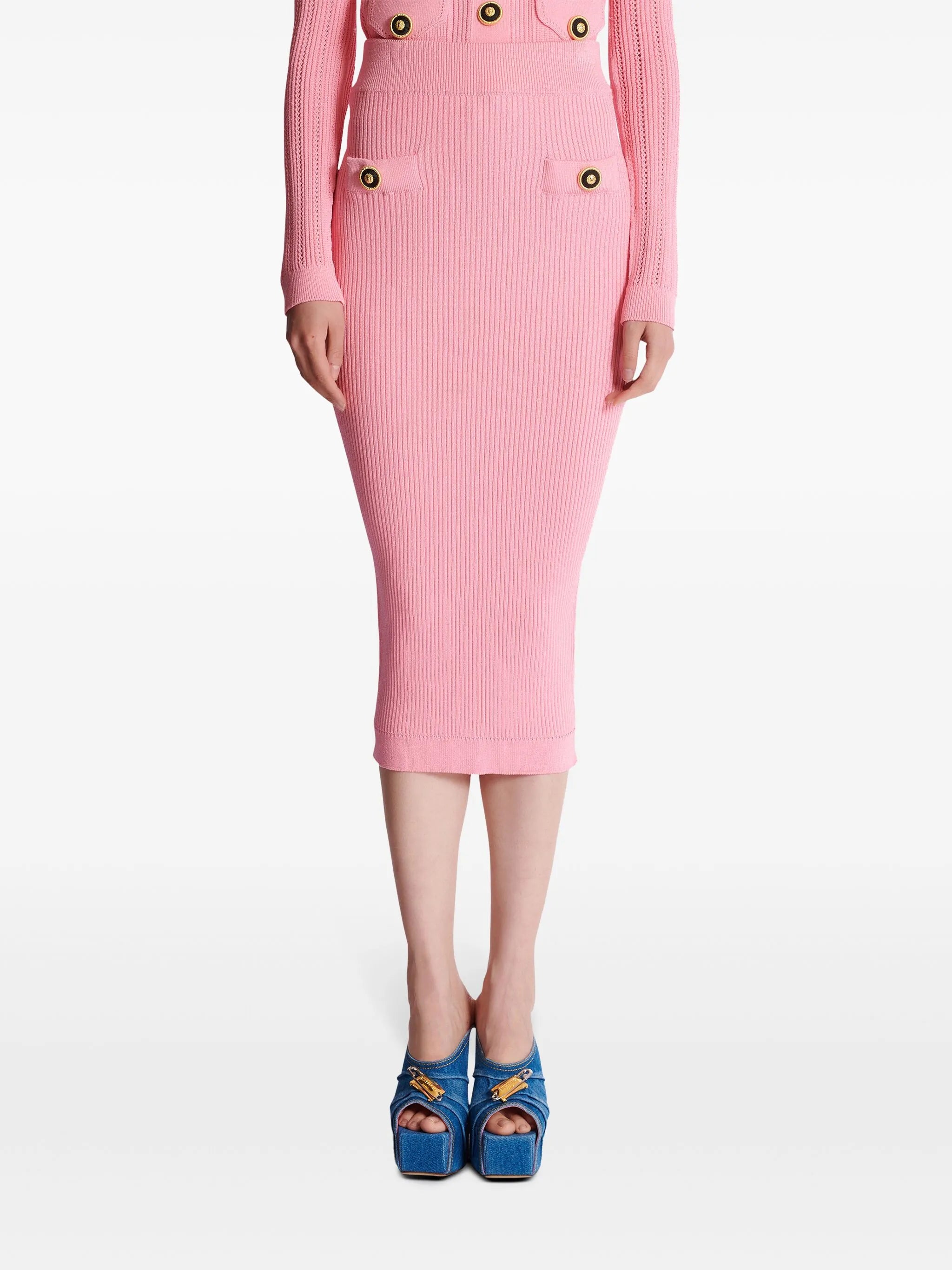 knitted midi skirt