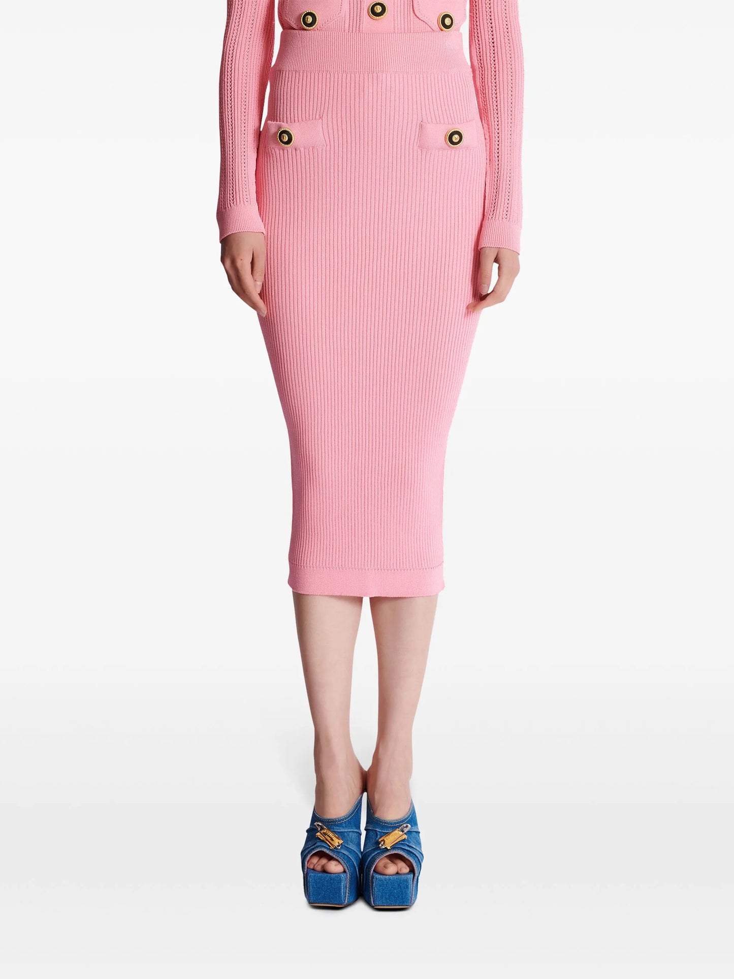 knitted midi skirt