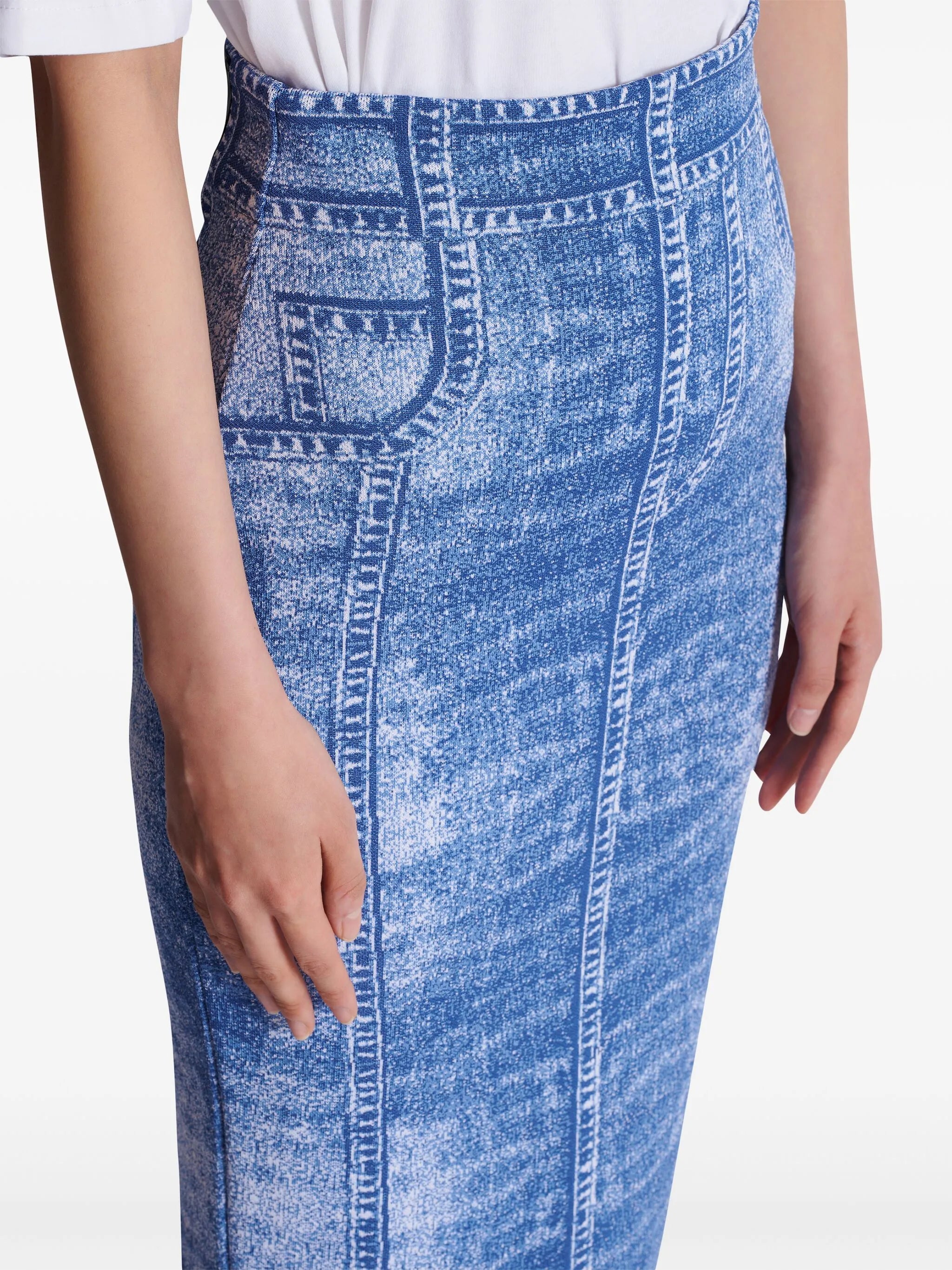 denim midi skirt